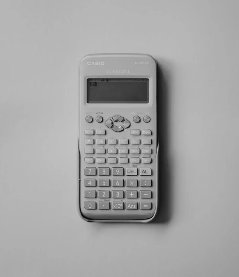 Calculator on a desk